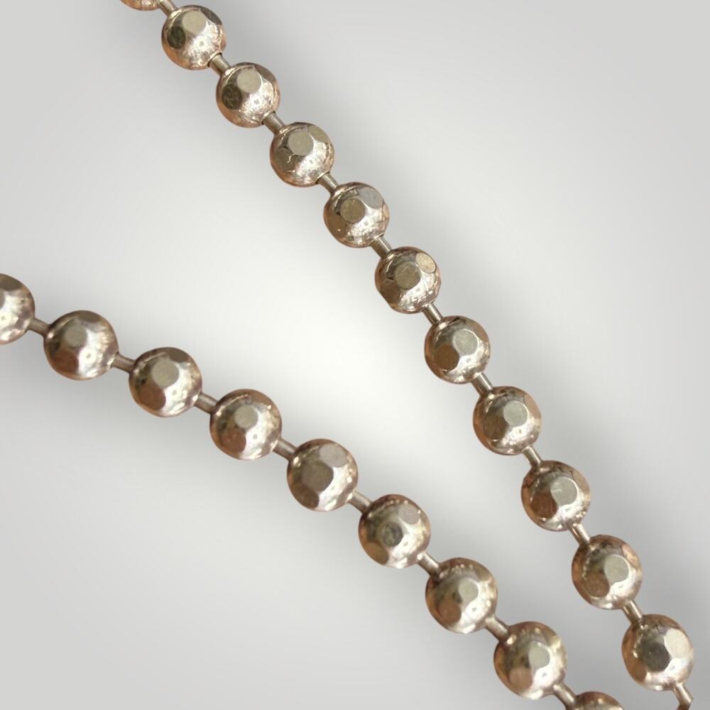 Vintage Italian Sterling Silver 925 Faceted Bead Necklace 30” 17.5g - Picture 2 of 7